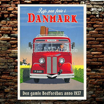 Rejs paa ferie i DANMARK SKAGEN Bedfordbus anno 1937 - ThomasOdesign - 550