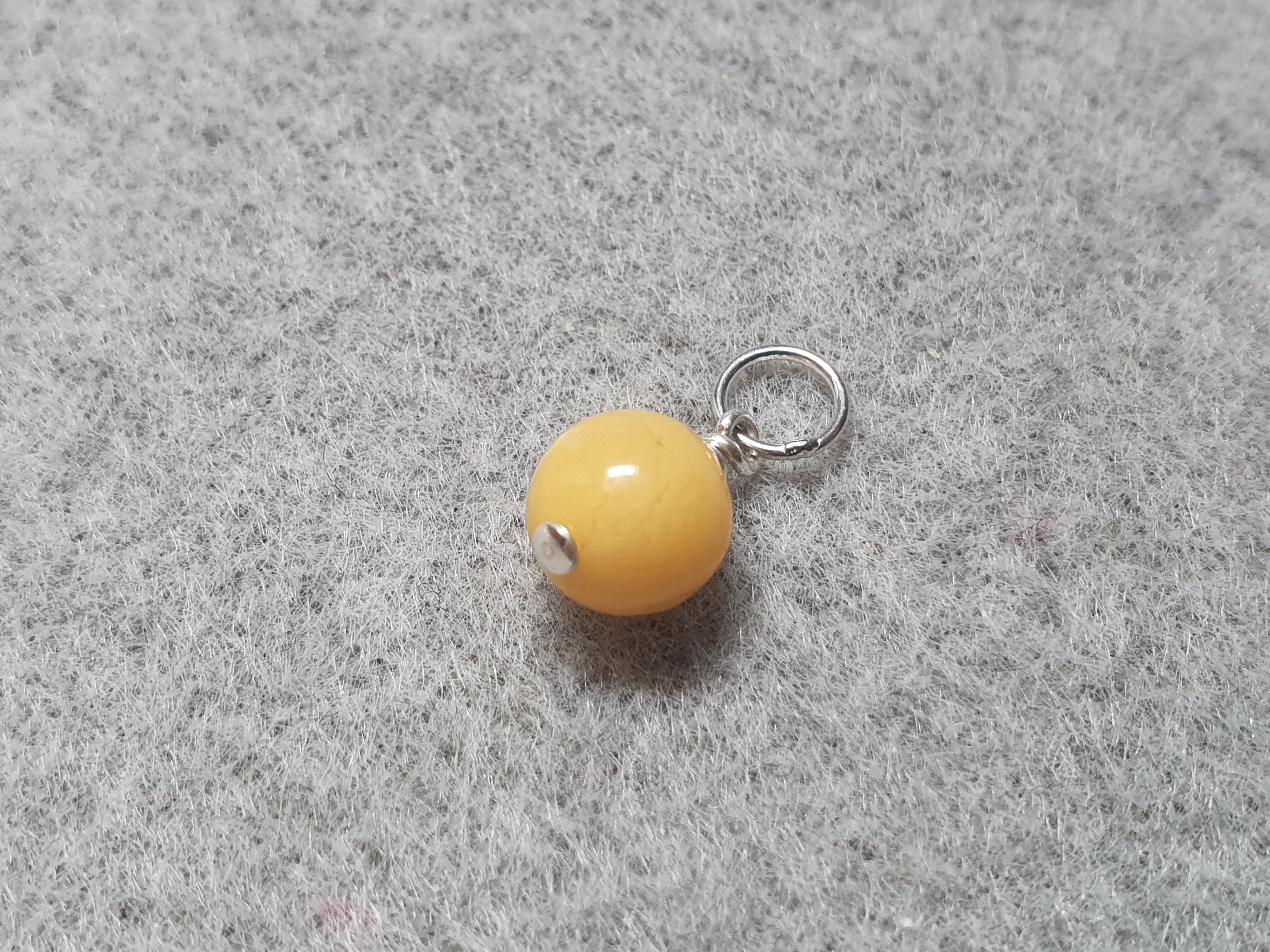 Bärnsten kula hänge 925-silver - 2