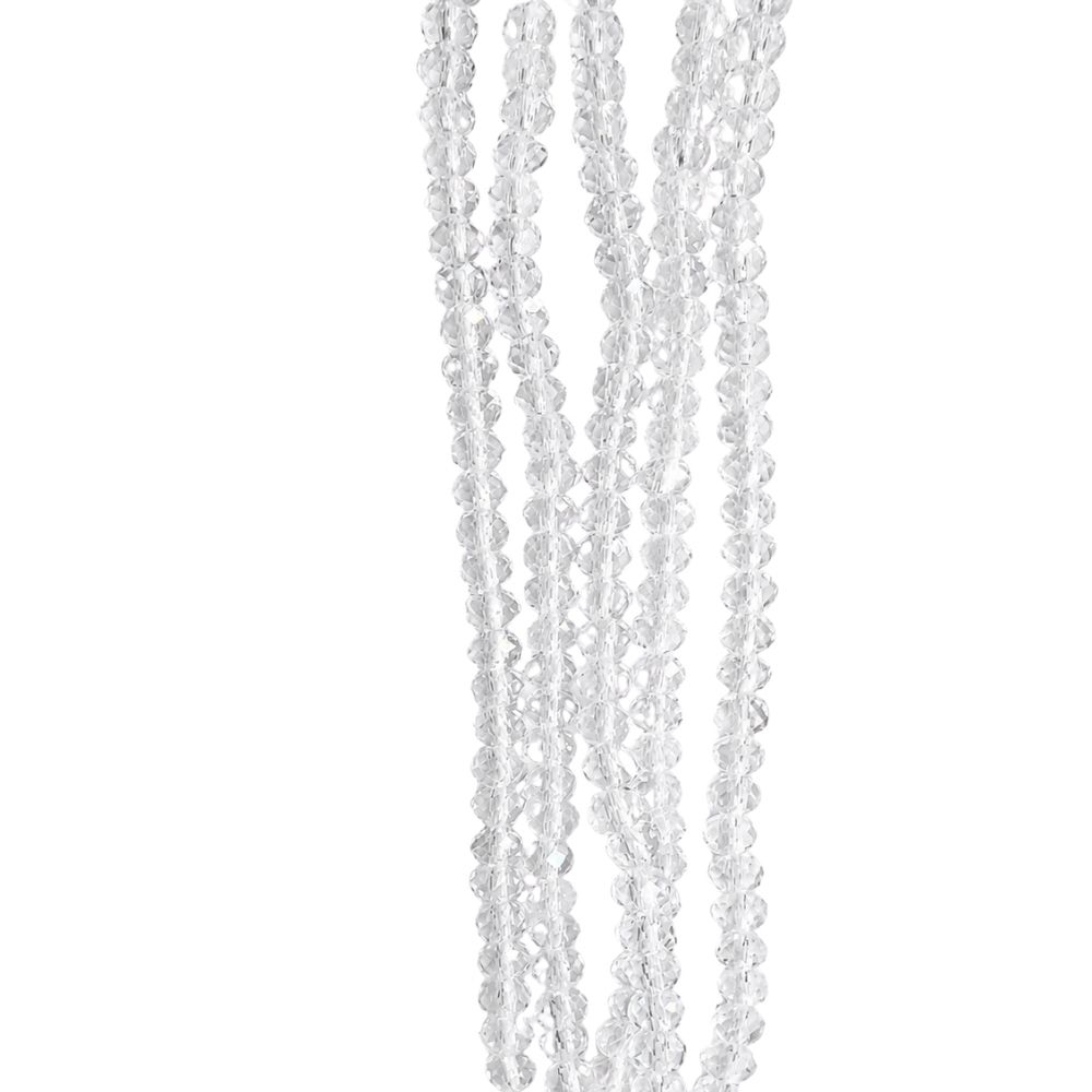 Glaskristallpärlor rondell klara 4 mm hel sträng