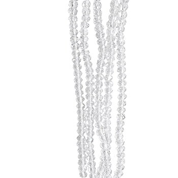 Glaskristallpärlor rondell klara 4 mm hel sträng