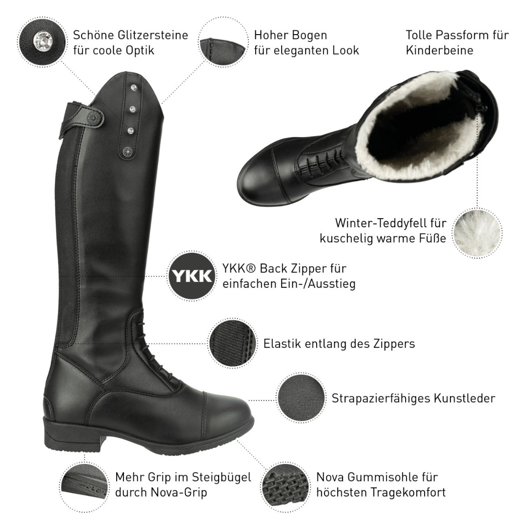 SUEDWIND NOVA KIDS FUN GLITTER WINTER RIDING BOOTS - 10