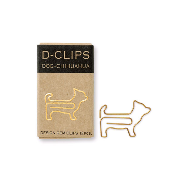 Små Gem Mini Hundar,  D-CLIPS - CHIHUAHUA, 12 st, Midori, Guld