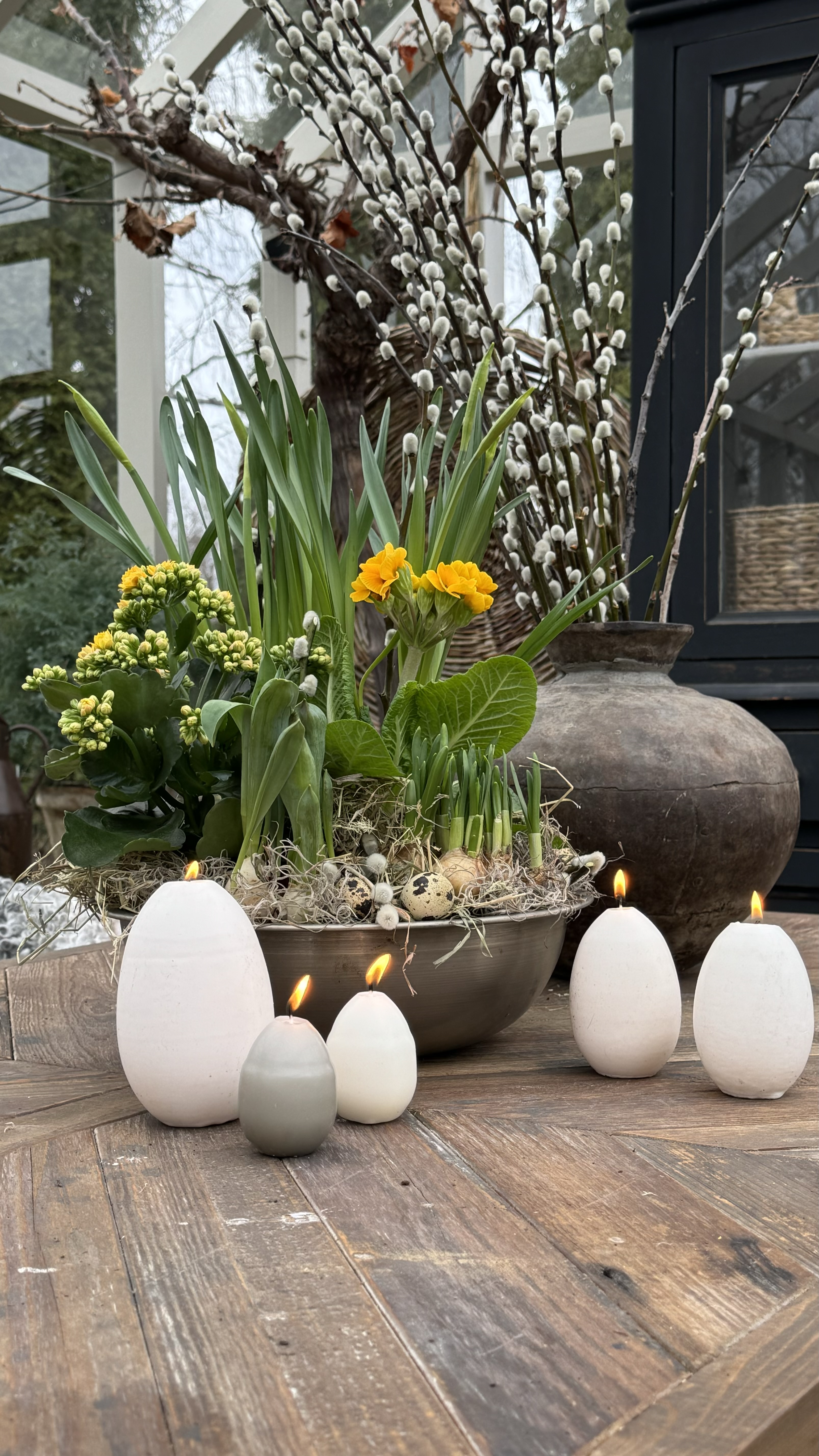 Candle - Egg candle - Stearin candle - Duck egg - White - 10 cm - 13