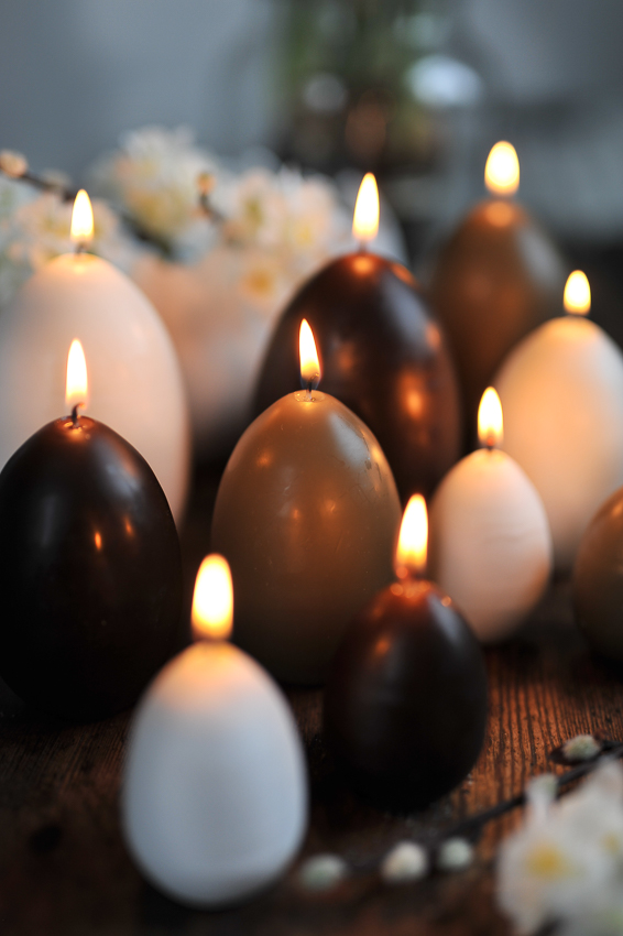 Candle - Egg candle - Stearin candle - Duck egg - White - 10 cm - 6