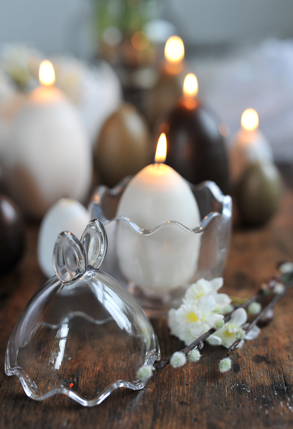 Candle - Egg candle - Stearin candle - Duck egg - White - 10 cm - 8