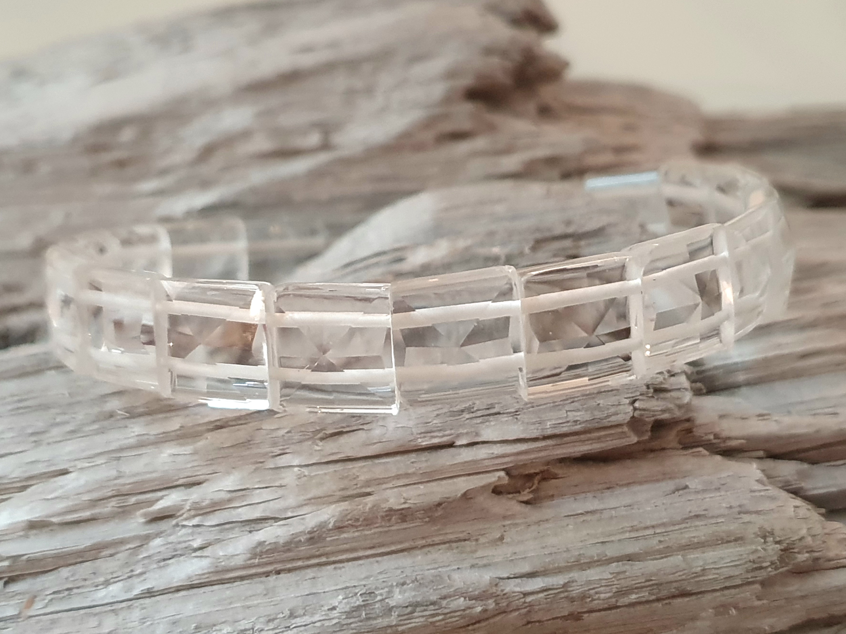 Bergkristall fasetterad ca. 10mm bred armband - 2