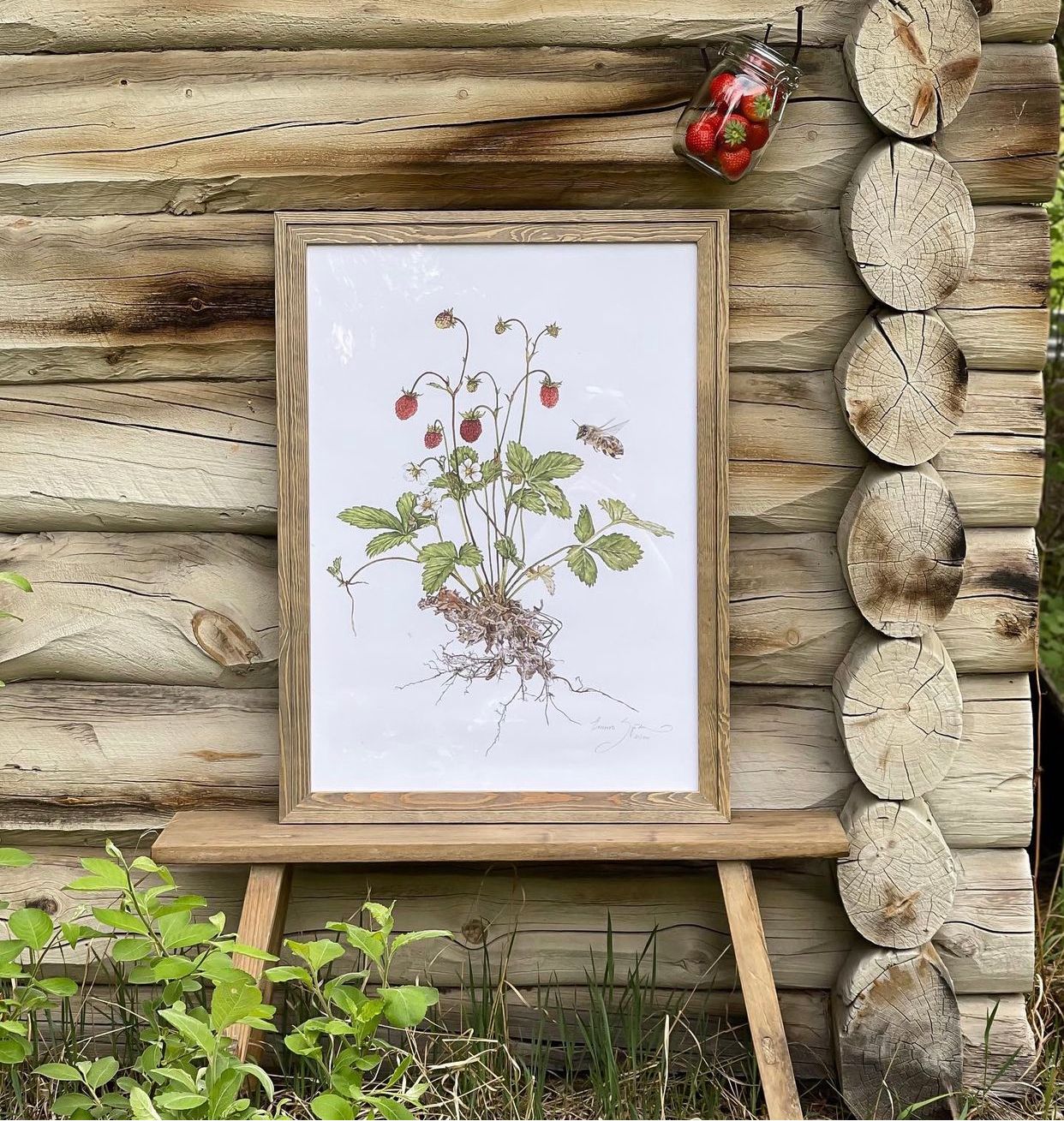 ART PRINT WOODLAND STRAWBERRIES 50x70 - 2