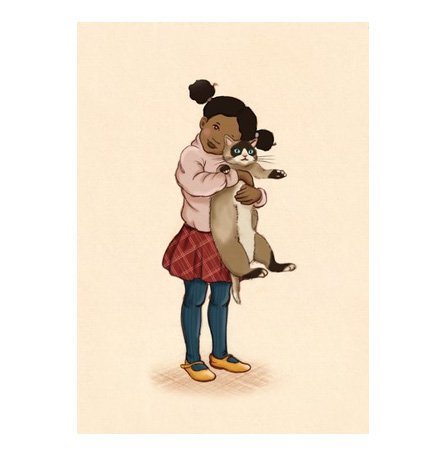 Cat Cuddles , Postcard, - Vykort från Belle & Boo