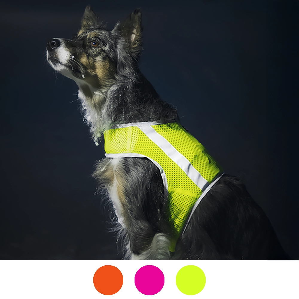 Atte reflecting dog vest in pink orange or yellow