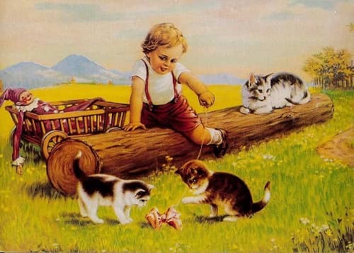 Katt - vykort. Kattkort med retro motiv. - 6