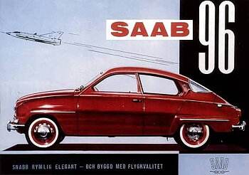 Saab, retro vykort av V4 & fler modeller