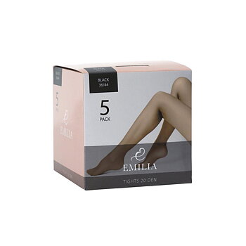 5-Pack Emilia Svarta Strumpbyxor 20d