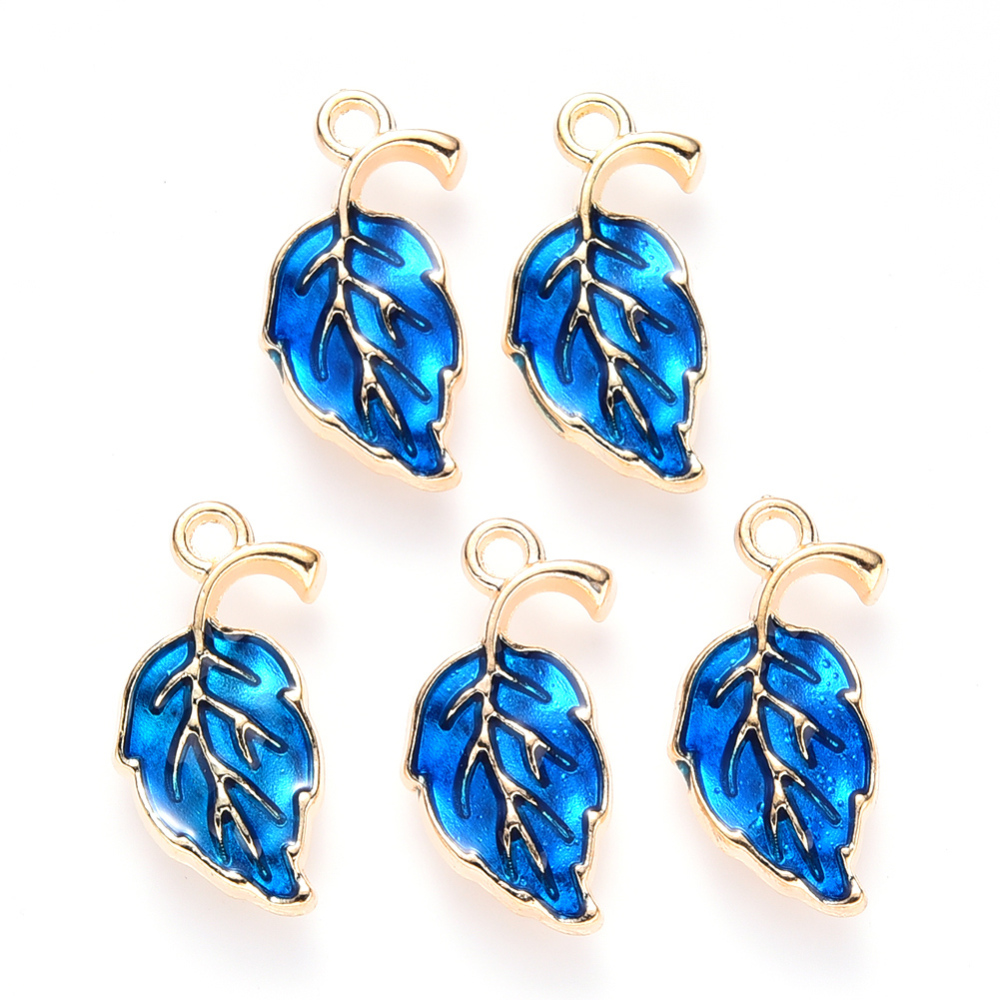 Charm   Enameld leaf blue - 3
