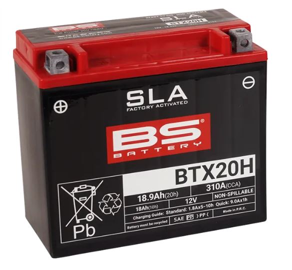MC/ATV Batteri 12V 18Ah BS Battery BTX20 – AGM Underhållsfritt
