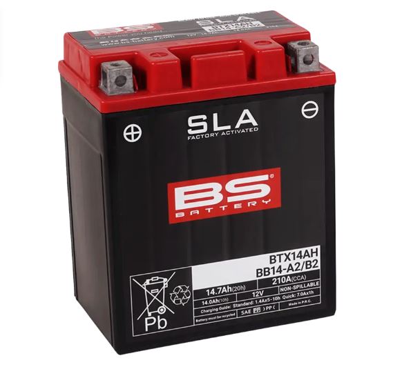 MC/ATV Batteri 12V 14Ah BS Battery BTX14AH – AGM Underhållsfritt