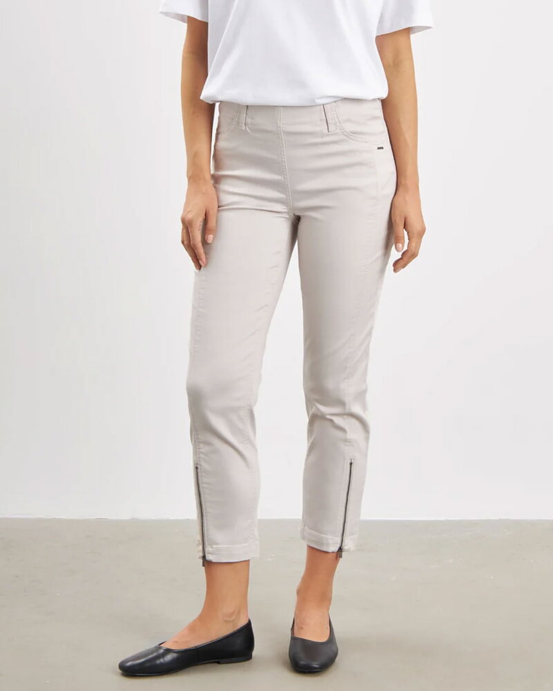 Mirakelbyxa Piper regular cropped grey-sand