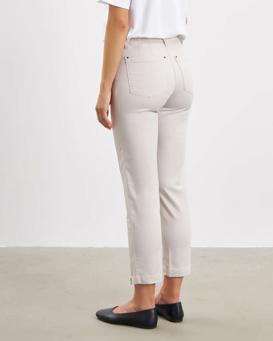 Mirakelbyxa Piper regular cropped grey-sand - 2