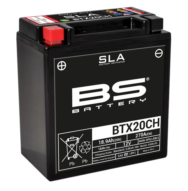 MC/ATV Batteri 12V 18Ah BS Battery BTX20CH – AGM Underhållsfritt