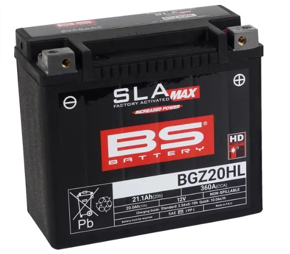 MC/ATV/UTV Batteri 12V 20Ah BS Battery BGZ20HL – AGM Heavy Duty 