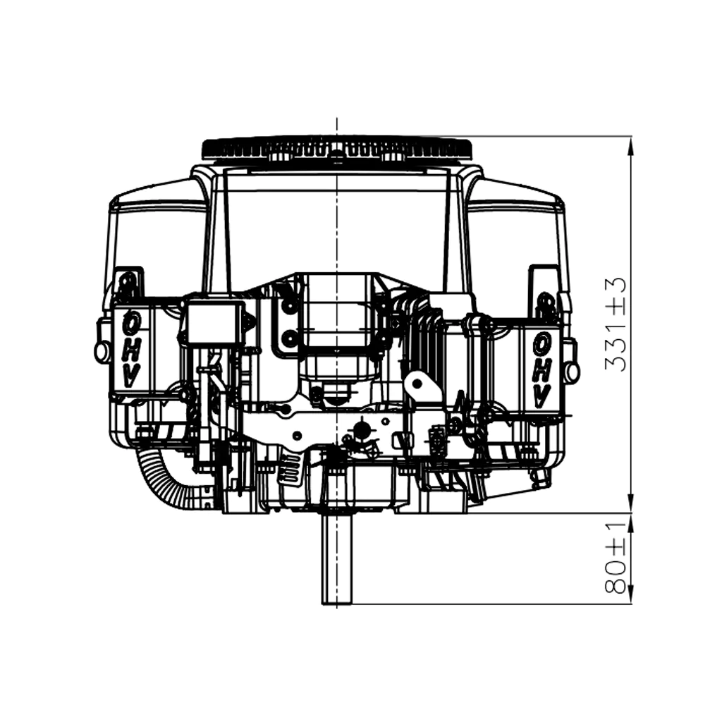 Bensinmotor Loncin V-Twin 20,0 hk, Euro5 motor, med vertikal axel. - 5
