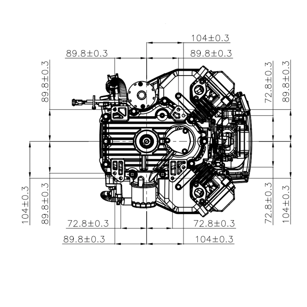 Bensinmotor Loncin V-Twin 20,0 hk, Euro5 motor, med vertikal axel. - 6