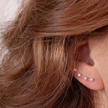 by Faith - Silverörhänge  Ear climber stenar