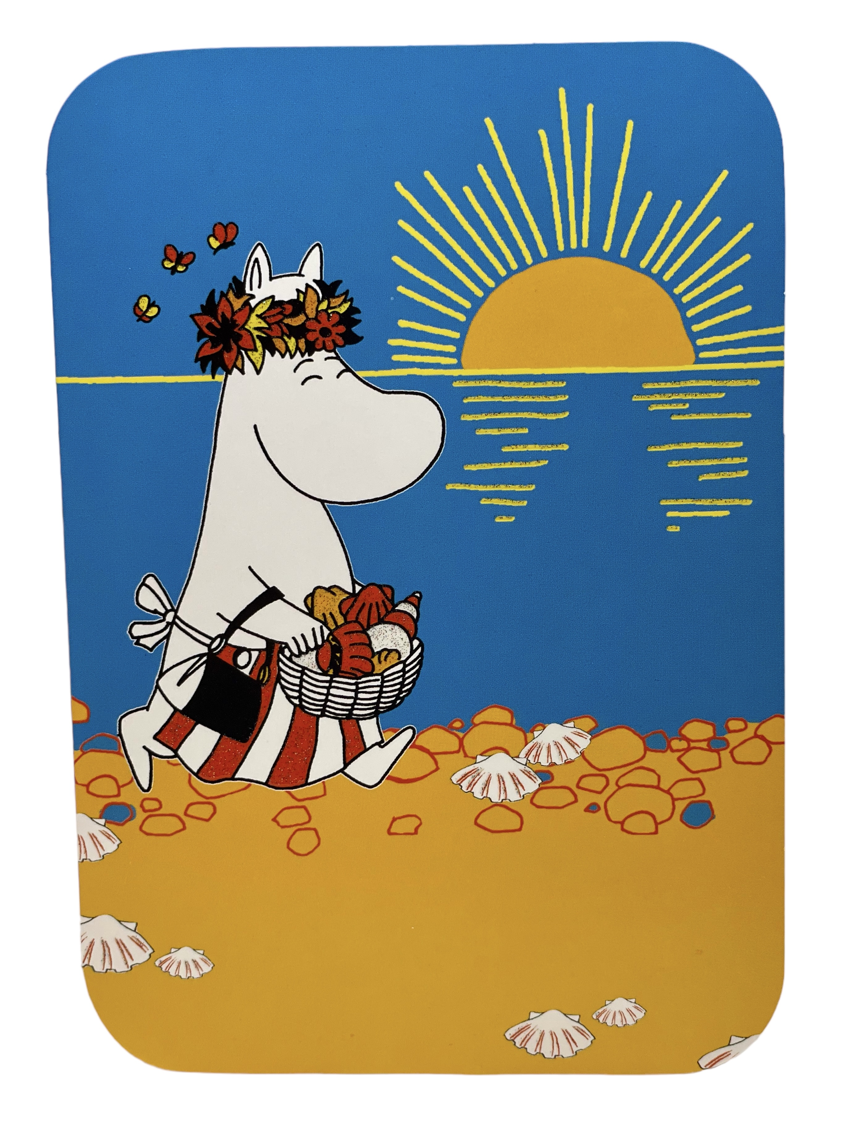 Double Moomincard + Envelope - Moominmamma on the beach
