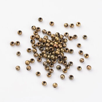 Metallpärla kula 3 mm bronsfärgad 50 st