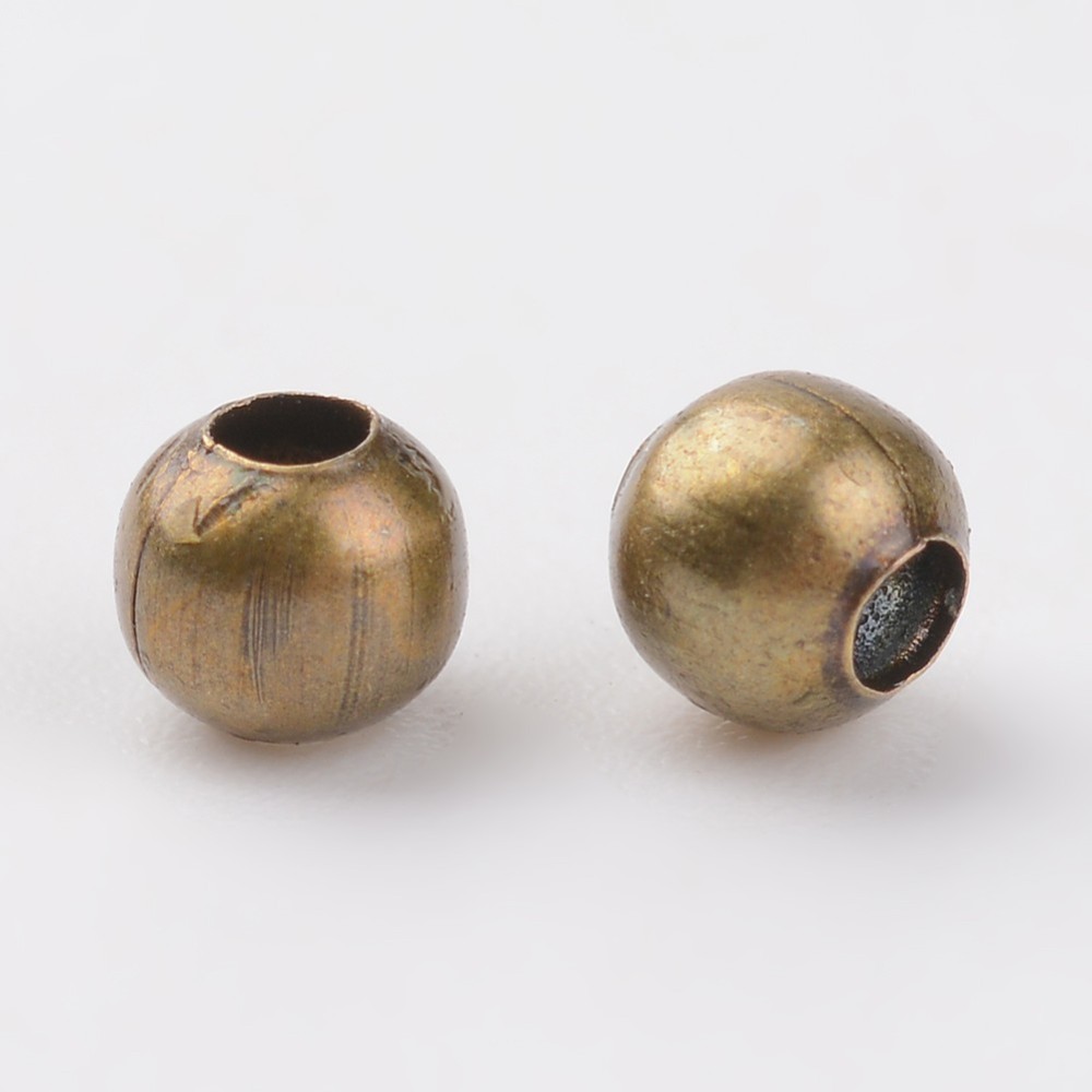 Metallpärla kula 3 mm bronsfärgad 50 st - 2