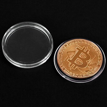 Bitcoin-Mynt i plastkapsel