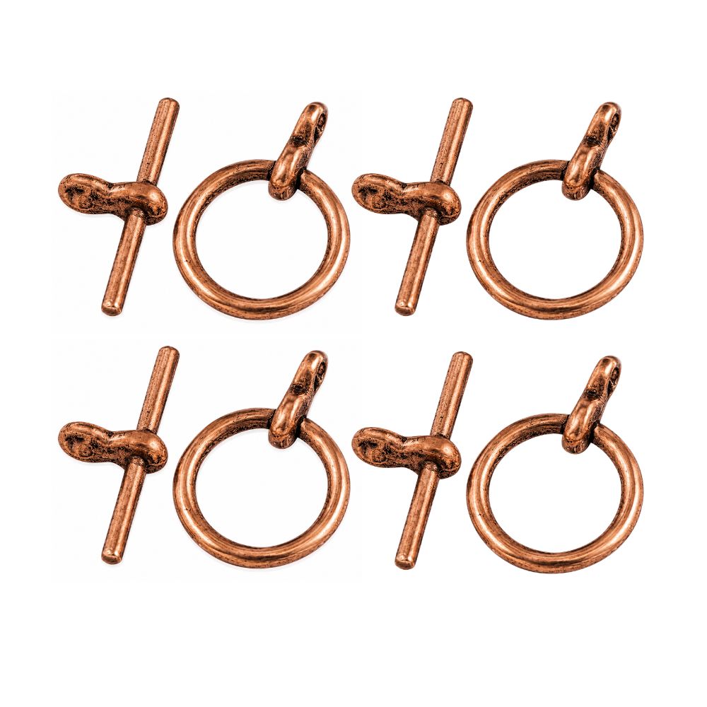 Litet togglelås 12 mm kopparfärgat 4-pack