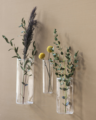 Wall vase - Clear glass vase - 18 cm - 2