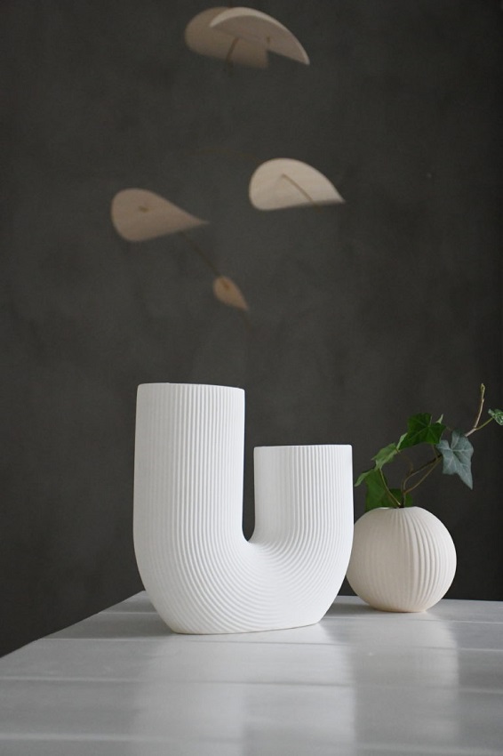Vase - Ceramic - White - 24x21 cm - 5