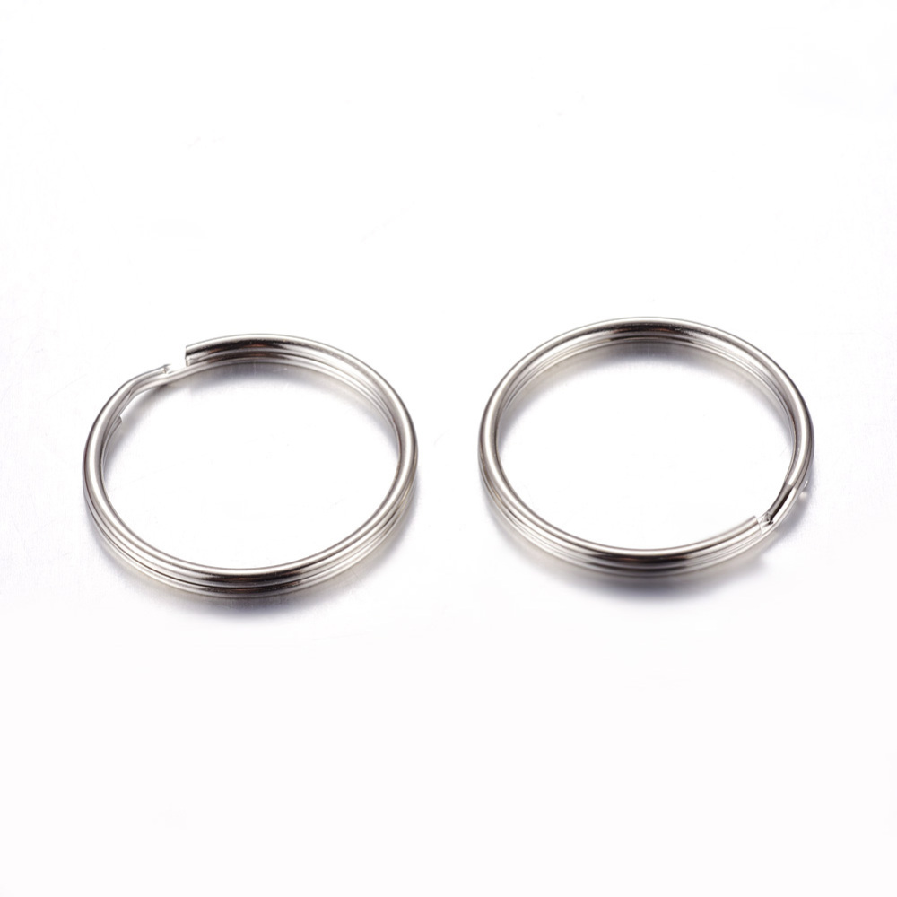 Nyckelring 25 mm silverfärgat järn 10-pack - 2