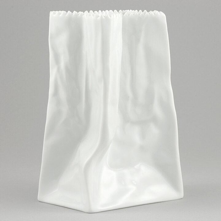 Tapio Wirkkala (Do Not Litter 1977) White Bag Vase 15 cm  [Sample Images]