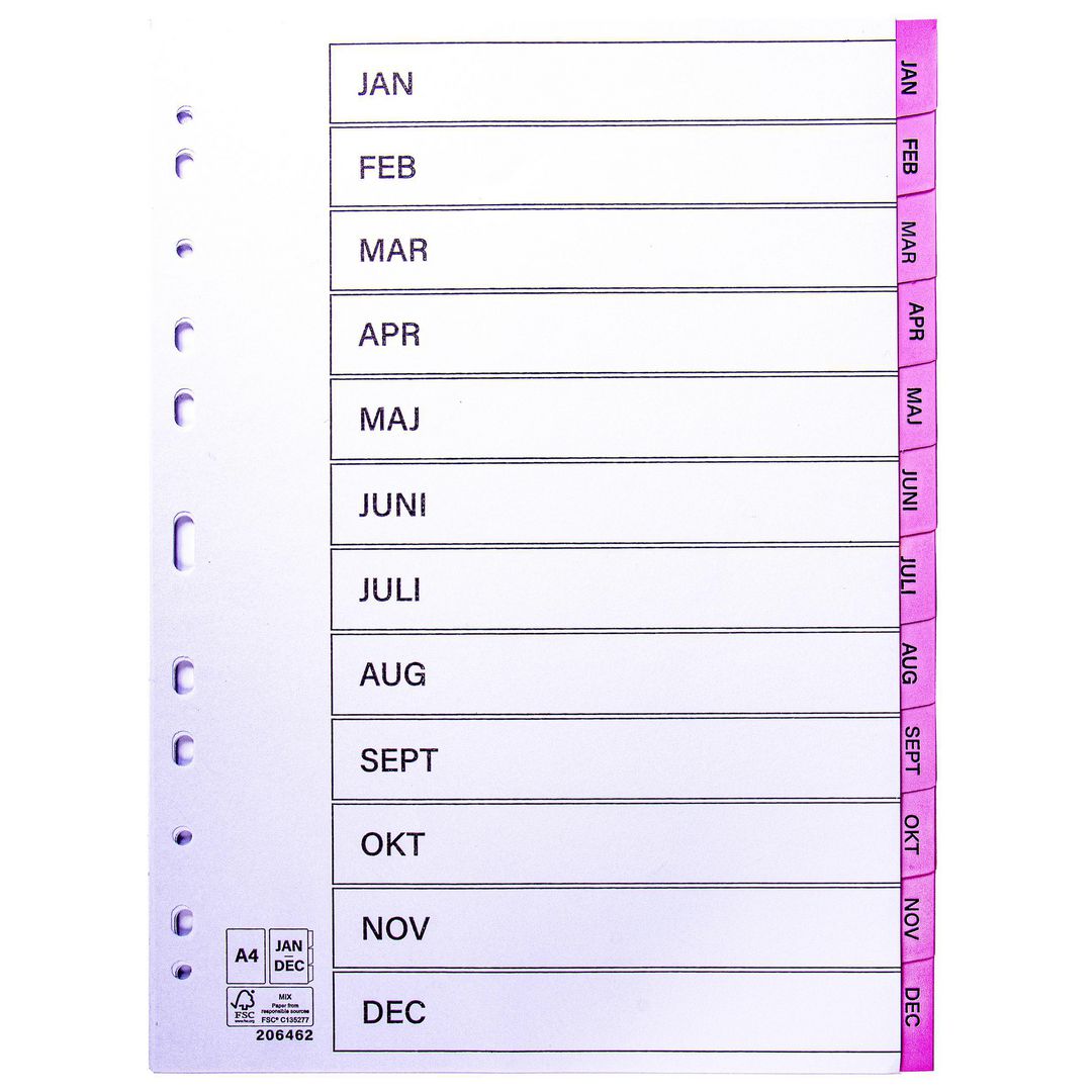 Register plastflik jan-dec Rosa 10/fp