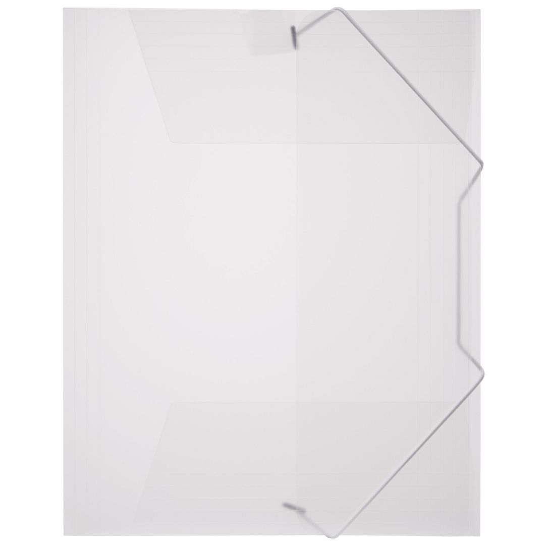 Gummibandsmapp plast 3-klafftransparent 10/fp