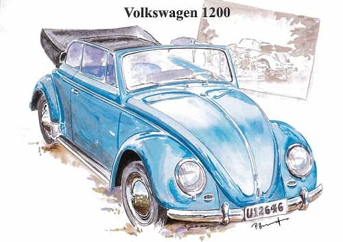 Volkswagen, VW vykort, retro - 2