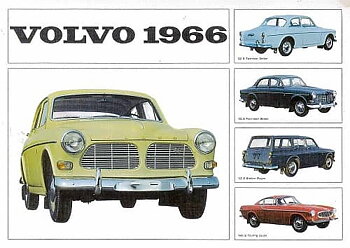 Volvo, bil vykort, retro