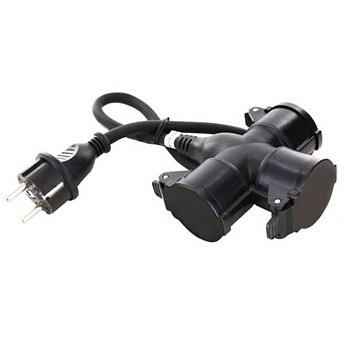 Grenuttag 3-väg ip44 0,5 m kabel
