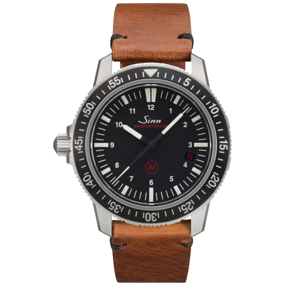 603.010 Sinn EZM 3 brunt eller svart kalvskinn i vintage stil