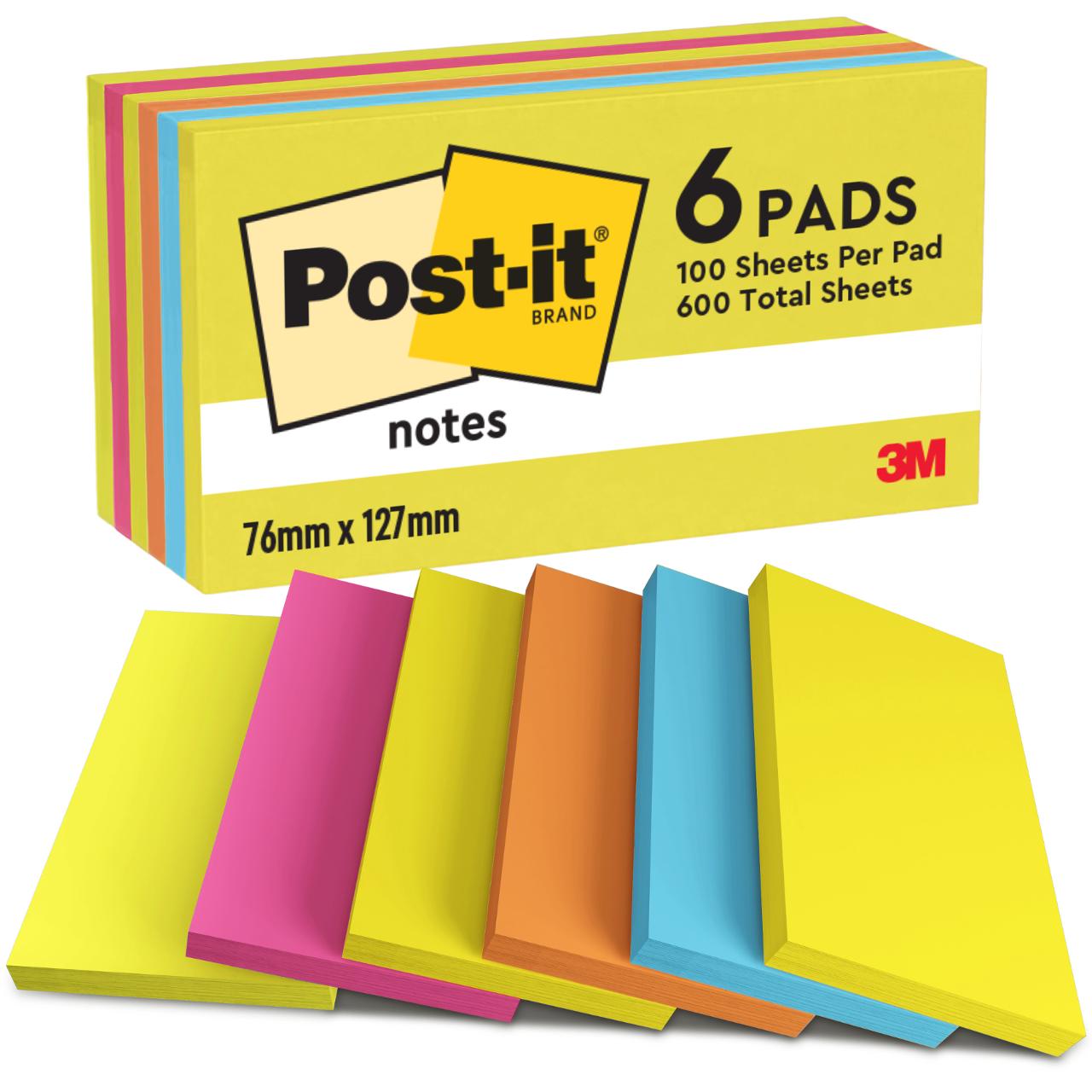 Notes POST-IT Energetic 76x127mm 6/fp - 2