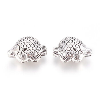 Fisk stor antiksilver 2st