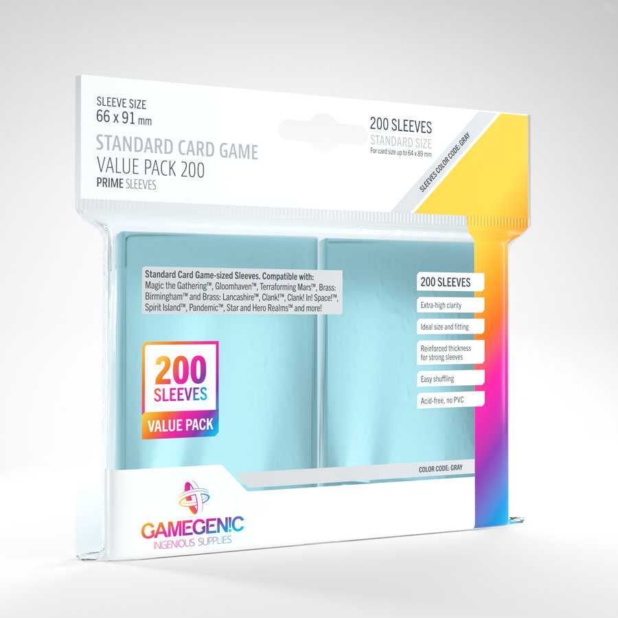 Gamegenic - Value Pack Standard Sleeves - Clear (200 Sleeves)