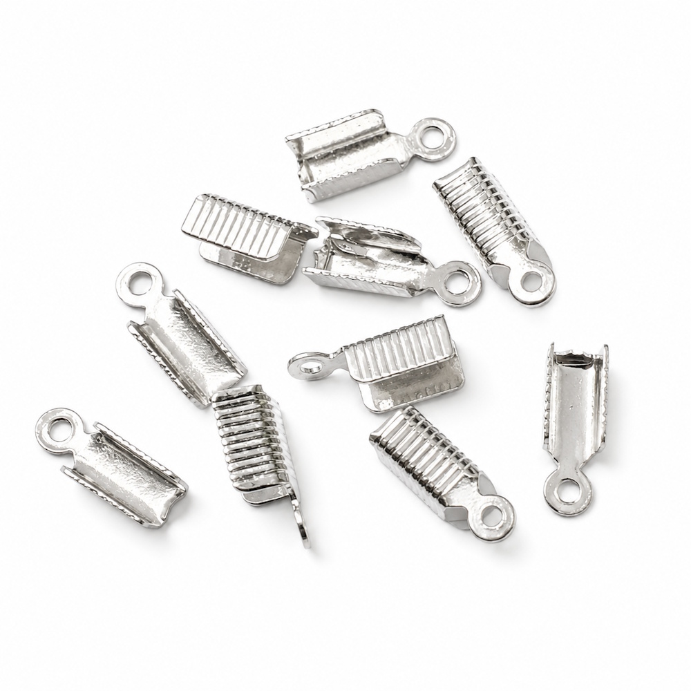 Klämfästen för läderband 13 mm silverfärg 10 st - 2