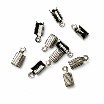 Klämfästen för läderband 13 mm mörk silverfärg 10 st