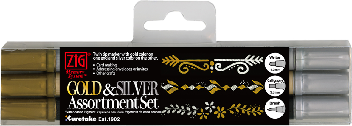 Penna Zig Twin gul&silver 3/fp