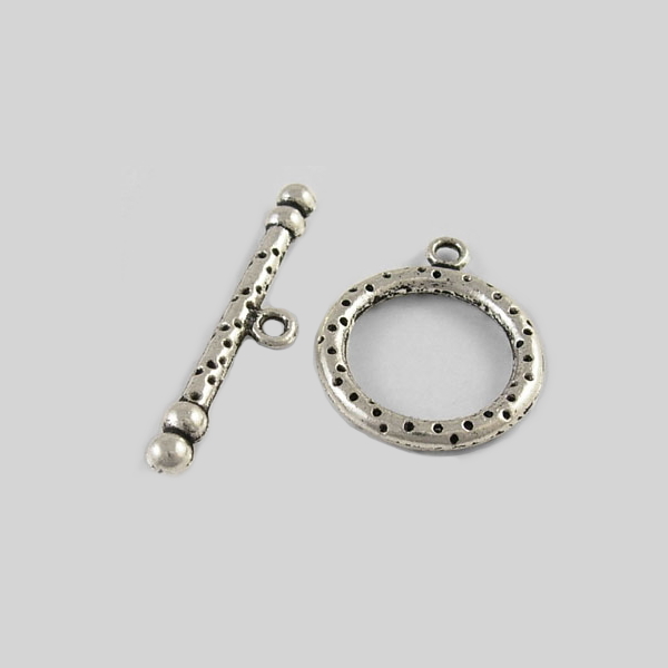 Prickigt togglelås 21 mm silverfärgad metall 2-pack