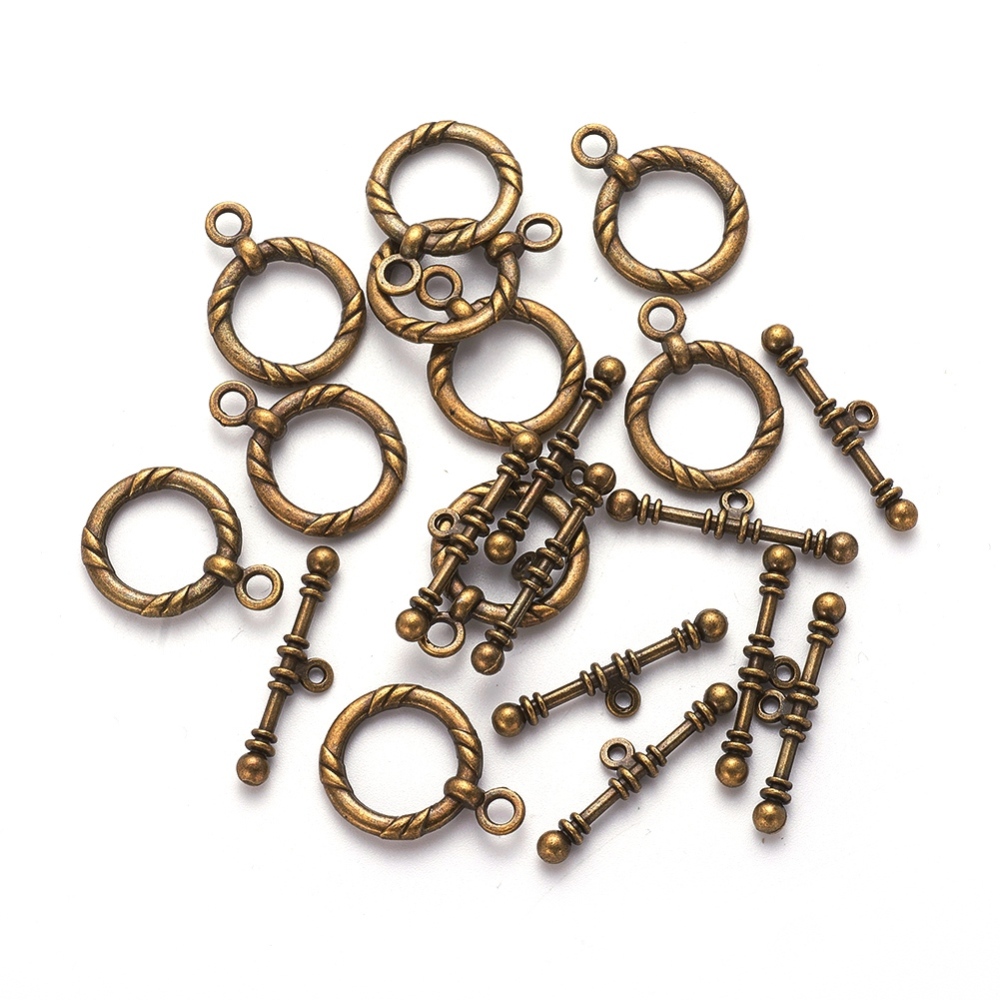 Stort togglelås 21 mm bronsfärgad metall 2-pack - 2