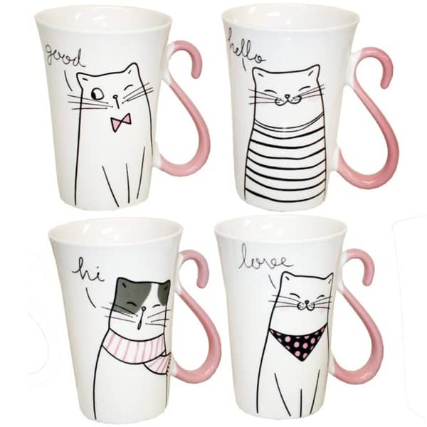 Kattmugg med rosa svans
